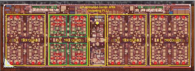 Qualcomm HG11-PG660-200 mmWave RF Transceiver floor plan