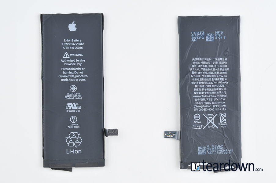 Apple iPhone 6s Battery Back and Front